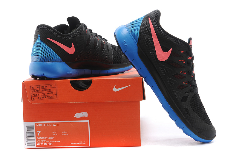 nouvelle Nike Free 5.0 en plus d hommes noirs roses chaussures de course bleu (2)